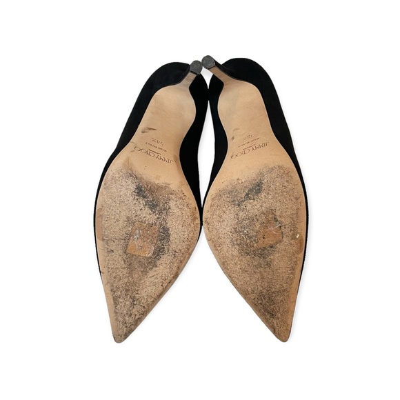 Jimmy Choo 100 Embellished Suede Pump Black - Picture 3 of 8